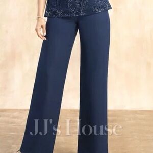 JJ’s House Chiffon Dress Pants Navy Blue Women’s Size 14